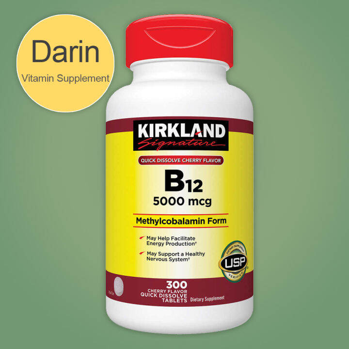 Kirkland Signature Quick Dissolve B-12 5000 Mcg., 300 Tablets | Lazada ...