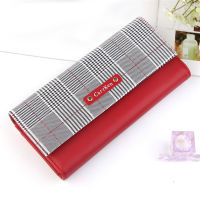 Long Plaid PU Leather Money Unique Purse Hasp Card Holders Purse Female Fashion Cute Wallets for Women