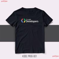 【HOT】แขนสั้นพิมNew Google Dev Developer T-Shirt - Android  เสื้อยืด ดพิมพ์ลาย เสื้อยืดผ้าฝ้าย คอกลม cotton ความนิยม sale Unis100%cotton