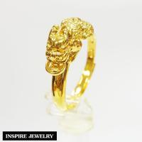 Inspire Jewelry ,แหวนปี่เซียะคาบเหรียญ คู่ (2 วง) ตัวเรือนหุ้มทอง 24K  ให้ความสุข เงินทองโชคลาภ ช่วยให้มั่งคั่ง ร่ำรวย และเสริมดวง แก้ชง