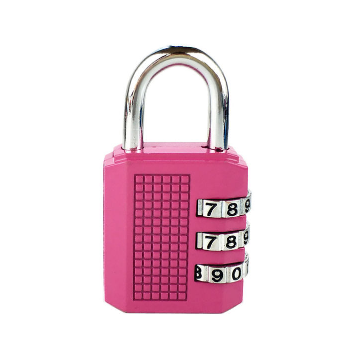 กุญแจเลื่อนโลหะสังกะสีอัลลอย3หลักกันน้ำได้กุญแจแบบรหัสล็อคกระเป๋าเดินทางสำหรับยิมโรงเรียนและบ้าน