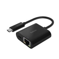 ( Promotion+++) คุ้มที่สุด Belkin อะแดปเตอร์ USB C to Ethernet + พอร์ตชาร์จไฟกลับ 60 วัตต์ (INC001btBK) ราคาดี อุปกรณ์ สาย ไฟ ข้อ ต่อ สาย ไฟ อุปกรณ์ ต่อ สาย ไฟ ตัว จั๊ ม สาย ไฟ