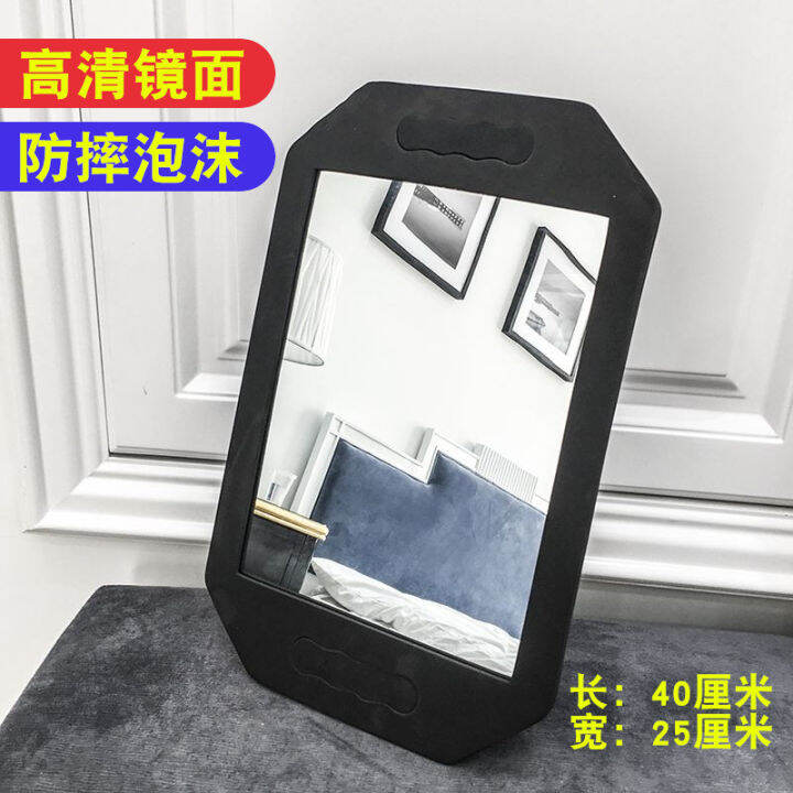 Barber hand mirror beauty salon hand mirror handle round mirror large