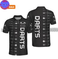 Xzx180305 Personalized Name Darts 3D Printed Summer Polo Shirt Unisex Darts Athlete Team T-shirt polo POL-57 (Private Chat Free Name&amp;Logo Change)