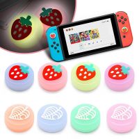 Narsta 2Pcs Luminous Glow ผลไม้ Thumb Stick Grip หมวกจอยสติ๊กสำหรับ Switch NS Lite Joy-Con Controller Nintend Joycon Thumbstick กรณี