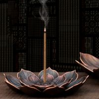 ۩❧☫ Alloy Incense Burner Stick Holder Buddhism Lotus Line Incense plate Sandalwood Coil Base Temples Yoga Studios Home Decoration