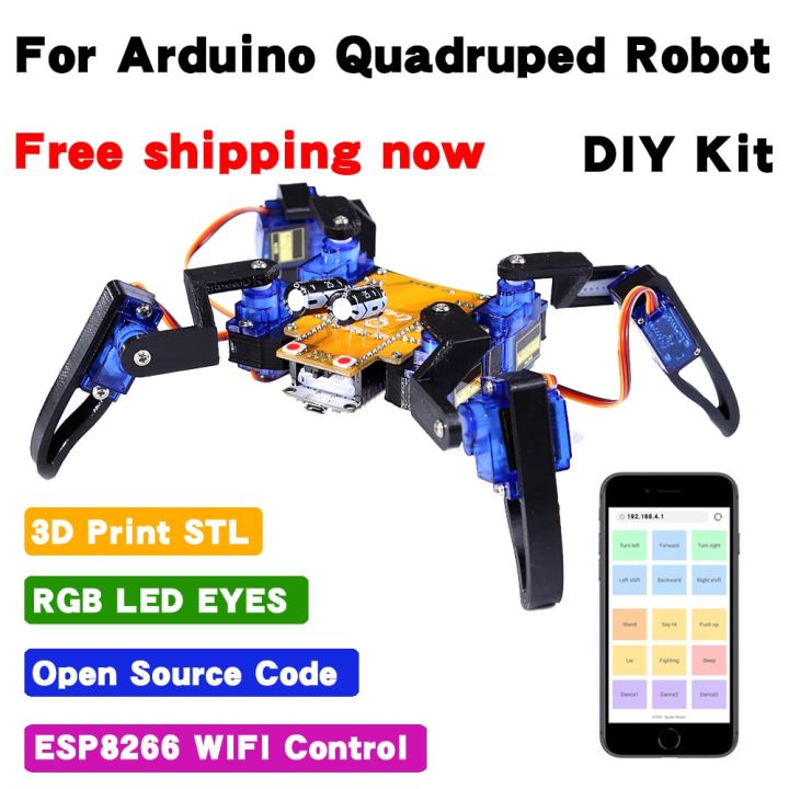 8-dof-spider-robot-arduino-diy-kit-bionic-quadruped-edu-robot-maker-open-source-project-wifi-wireless-control-stem-program-toys