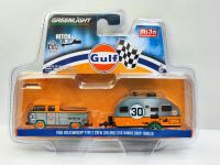 รุ่น1: 1968 Volkswagen T2และ2016 WINNIE DROP Trailer #30 Gulf Gulf Clearcoat Edition โมเดลรถยนต์