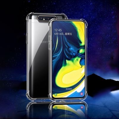High Qualtiy Soft Transparent Phone Case for Samsung Galaxy A80 A90 5G Capa Luxury Airbag Shockproof Silicone Back Cover Housing