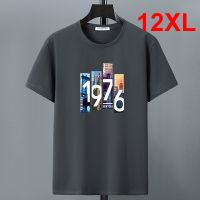 【Mens clothing】ผู้ชาย39; ผ้าฝ้าย ST2022Tshirt เสื้อยืด10XL 12XL ขนาดใหญ่แขนสั้นท็อปส์ประเดิมชายจดหมายพิมพ์ ShirtGrey