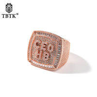 TBTK Custom Mini Initial Letters Ring Full Iced Out Cubic Zirconia Personalized Name Party Rings Hiphop Jewelry For Men