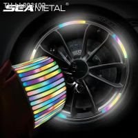 ✟ SEAMETAL 20/40pcs Car Wheel Hub Reflective Strips Tire Rim Colorful Stickers Night Driving Decors for Car-Styling Accessories