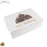 SHA6844204มุสลิมรอมดอน1ชิ้นคารีมของตกแต่งบ้านช็อกโกแลต EID Mubarak กล่องของขวัญกล่องใส่เค้ก