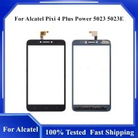 แผงกระจกหน้าเซ็นเซอร์สัมผัสหน้าจอดิจิตอลสำหรับ Alcatel Pixi 4 Plus Power 5023 5023e แผงหน้าจอสัมผัส Ot5023