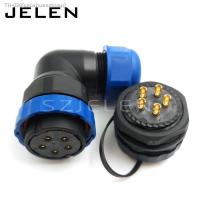 ☃☌ SD28 5pin 90 degree elbow Waterproof connector Aviation maritime circular waterproof connector 5 pin plug socket