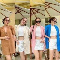 Gia blazer ???New arrival (430฿ฟรีส่ง) ถามหากันหนักมากๆกับเบลเซอร์ตัวยาว แขนสั้น กับเบลเซอร์ตัวยาวจะใส่เป็นมินิเดรส