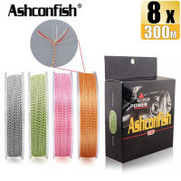 Ashconfish เอ็นตกปลาพีอี8เส้น300เมตร,6-80LB เอ็นพีอี X8ถักเปีย