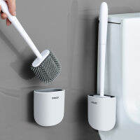 Toilet Brush With Holder Set Long Handled Flex Rubber Silicone Drain Cleaner Brush Wall Mounted Wc Bathroom Accessories