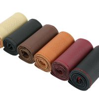 Car Steering Covers Braid 38cm Soft Artificial Leather With Needle And Thread Accessories