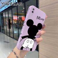 Yiเวปไซต์เคสสำหรับ Huawei Y7 Pro 2019,เคสโทรศัพท์ซิลิโคนลายขอบสี่เหลี่ยมลายมิกกี้เมาส์น่ารักการ์ตูนเคสฝาครอบกล้องแบบเต็มเคสป้องกันนิ่มกันกระแทก