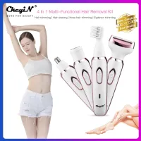CkeyiN 4 In 1 Hair Removal Device Set for All Body Parts Electric Shaver Body/Facial/Nose/Hair Trimmer Eyebrow Shaver MT095