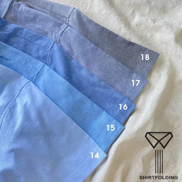 shirtfolding-เสื้อเชิ้ต-แขนสั้นคอจีน-กระดุมดำ-สีฟ้า-สีฟ้ายีนส์-สีน้ำเงินยีนส์-สีกรมยีนส์-สีเทายีนส์
