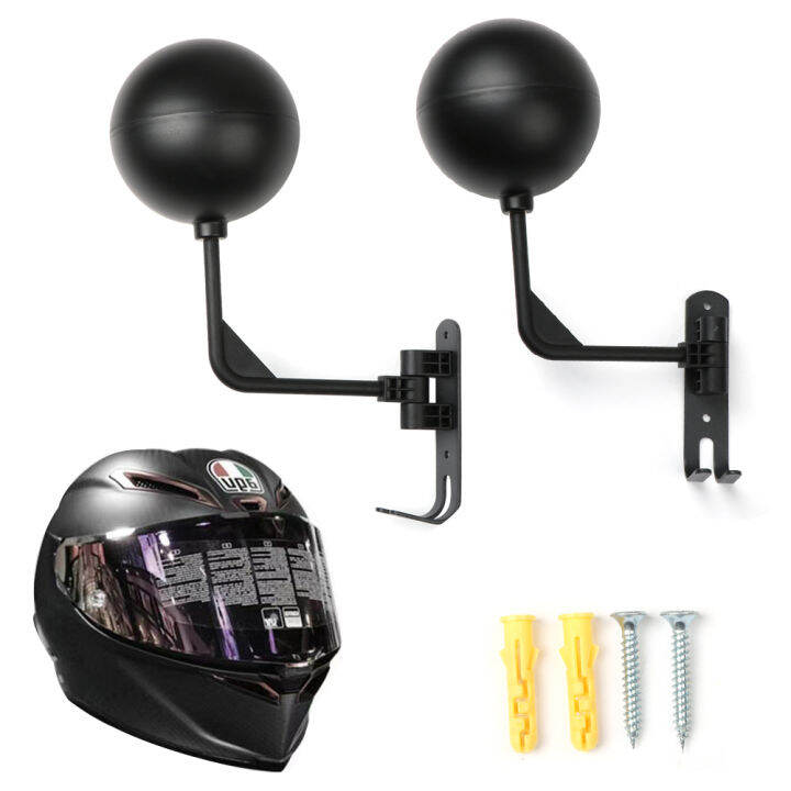 Hittime Motorcycle Helmet Wall Mount Rack Helmet Holder 180 Rotation