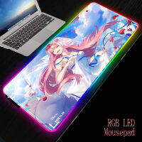 Large Gaming Glow Mousepad anime DARLING in the FRANXX RGB Mouse Pad XXL Computer Mat LED Backlit Mat Mause Car Desk Mat