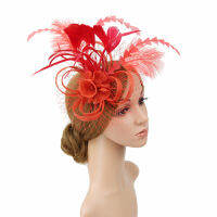 เลดี้ Fascinators คาดศีรษะด้วยกิ๊บ,Pill หมวกค๊อกเทลงานเลี้ยงน้ำชา H Eadwear,หมวกดอกไม้ที่มีผ้าคลุมหน้าและขนนกสำหรับผู้หญิง