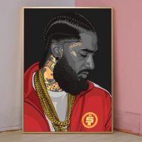 【CC】 Nipsey Hussle Side Face Beard Painting Portrait Pictures Wall Poster Canvas Cuadros Room Decoration