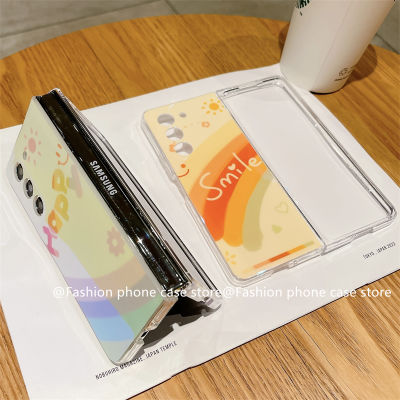 Phone Case เคส Samsung Galaxy Z Fold5 ZFold5 5G กรอบหลังแบบนิ่มเคสโทรศัพท์รูปตัวการ์ตูนน่ารักบลูเรย์สีรุ้ง TPU ป้องกันการตก2023