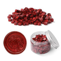 200pcs Vintage Octagonal Wax Seal Beads DIY Ancient Sealing Wax Decor Red