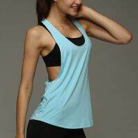 WANAYOU Quick Dry Yoga Shirts Women Hollow Back Sport Top Breathable Sleeveless Sport Vest Fitness Running Training ClothesTH