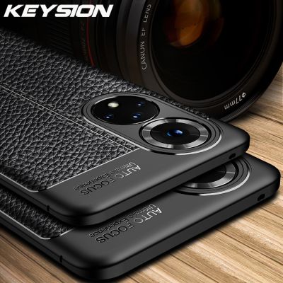 「Enjoy electronic」 KEYSION Shockproof Case For Honor 50 Pro 50 Lite View 40 Leather Texture soft Silicone Phone back cover for Huawei Nova 8i 9 SE