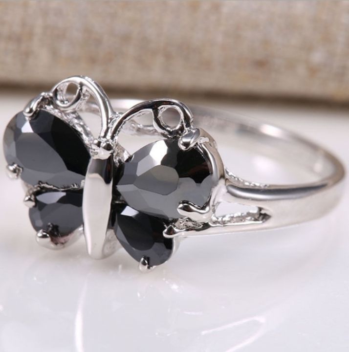 chang-แบบ-cross-border-แหวนผีเสื้อเพทายสีดำแบบป็อปเครื่องประดับอย่างดีผู้ผลิตสำหรับ