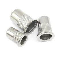 20pcs Tin Plating Cylindrical Pull Cap Flat Head Rivet Nut Vertical Stripe Insert Rivets Nuts M3 M4 M5 M6 M8 M10 M12