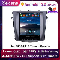 Seicane 9.7นิ้ว QLED Touchscreen Tesla สไตล์ Android10.0เสียงรถยนต์ Multi-กล่องสมาร์ททีวีสำหรับ2006-2012 Toyota Corolla วิทยุนำทาง GPS ระบบบลูทูธ4G สนับสนุน CarPlay TPMS Netflix PlayStore