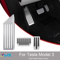 Car Foot Pedal Pads Covers for Tesla Model 3 Non Slip Performance Foot Pedal Pads Auto Accessories Aluminum Rest Pedal Covers