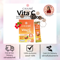 Chame Vita C 3000 mg. Acerola &amp; rose hips ชาเม่ ไวต้า พลัส ซี อเซโรล่า  (1 กล่อง บรรจุ 6 ซอง)