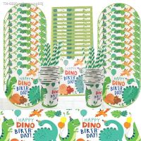 ☒☢ Dinosaur Party Supplies Dinosaur Tableware Set Happy Birthday Party Decorations Kids Boy Jungle Safari Party Baby Shower Favors