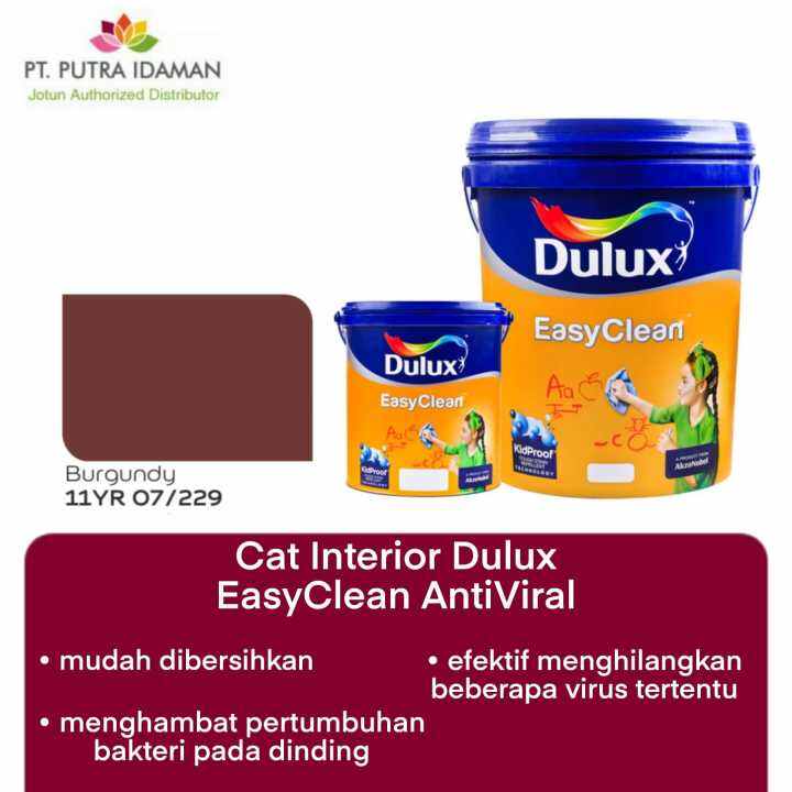 Cat Tembok Interior Dulux Easy Clean Anti Viral Burgundy Yr