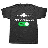 Funny Airplane Mode on Plane Pilot T Shirts Summer Style Graphic Streetwear Short Sleeve Birthday Flying T shirt Mens Clothing XS-6XL