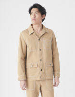 [MOO 1/20] KHAKI JACKET แจ๊กเก็ตผ้าฝ้าย แขนยาว เย็บกดสีขาว