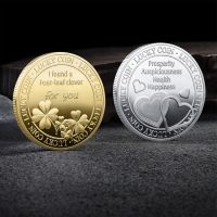 【YD】 Coins Commemorative Coin Three-dimensional Metal Embossed Four-leaf Luck Gifts