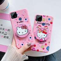 สำหรับ Realme C12 Realme C15 Realme C11 Realme C17 C20 C20A C25 Realme 7i การ์ตูน Hello Kitty กระจกโทรศัพท์กรณีปกคลุมซิลิโคนอ่อน