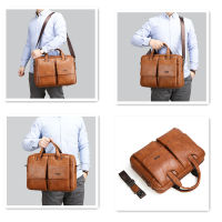 JEEP BULUO Mens Bags Briefcase Travel Easy To Carry Multifunctional Large Handbag 14-inch Computer Split Leather Man Big Bag