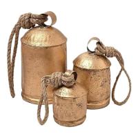 Vintage Christmas Cow Bells Rustic Harmony Brass Bells for Decoration 3PCS Giant Bronze Cowbell with Country Style Crafts for Country Style Home Decoration Chrismas very well