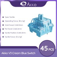 Akko V3 สวิตช์สีฟ้าครีม 3 Pin 38gf เข้ากันได้กับคีย์บอร์ด MX Mechanical (45 ชิ้น)