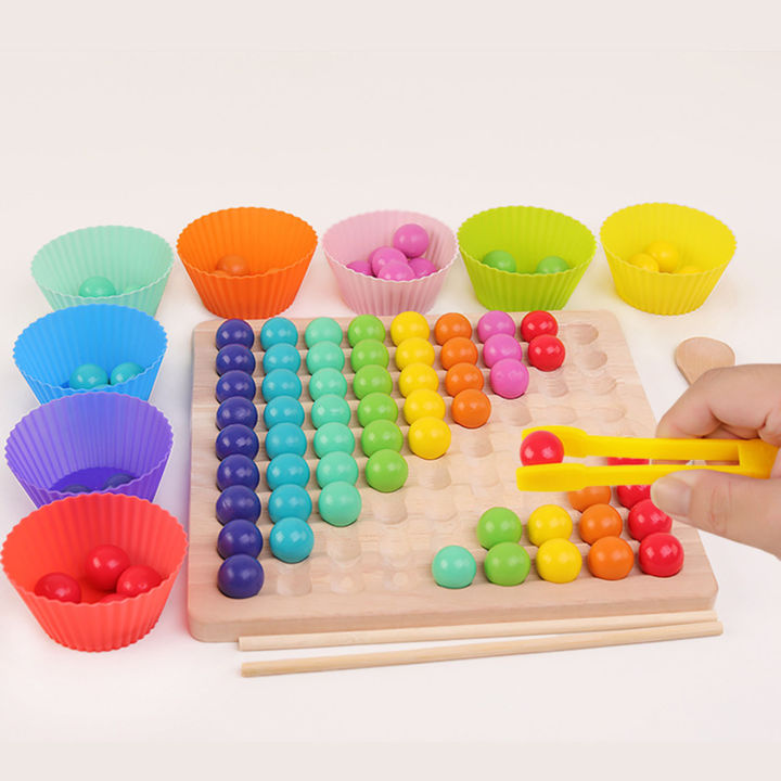 diy-elimination-bead-clip-bead-fine-motor-training-board-game-wooden-montessori-color-classification-stacked-educational-toys
