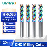 YIFINO HRC65 3-Flute สําหรับอลูมิเนียม U-groove ทังสเตนเหล็กกัดตัด Plati DLC เคลือบคาร์ไบด์ CNC Milling Cutters เครื่องมือ